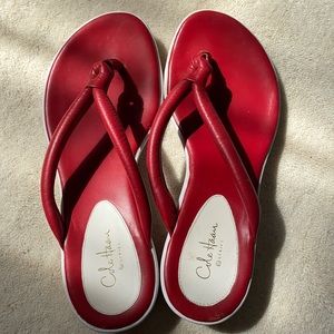 Cole Han Red Leather Flip Flop